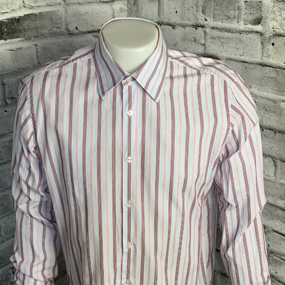 Boss Hugo Boss Striped Button Down Dress Shirt - Picture 2 of 12